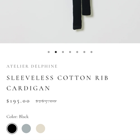 Atelier Delphine Sleeveless Cardigan in a cotton rib knit Cotton Small Cream - Picture 10 of 10